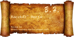 Baczkó Herta névjegykártya